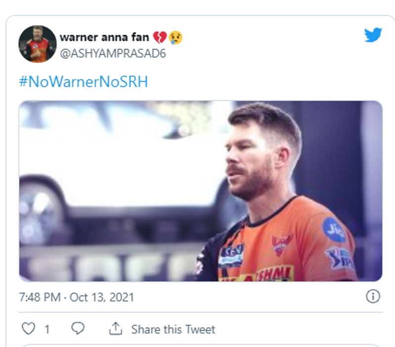 IPL 2021 SRH fans started campaign to retain David Warner in IPL 2022 Auction