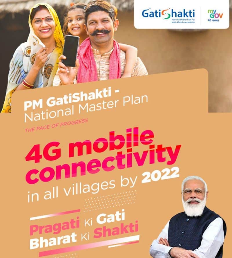 PM Modi unveils Rs 100 lakh crore Gati Shakti Plan 4G mobile connectivity by 2022 mah