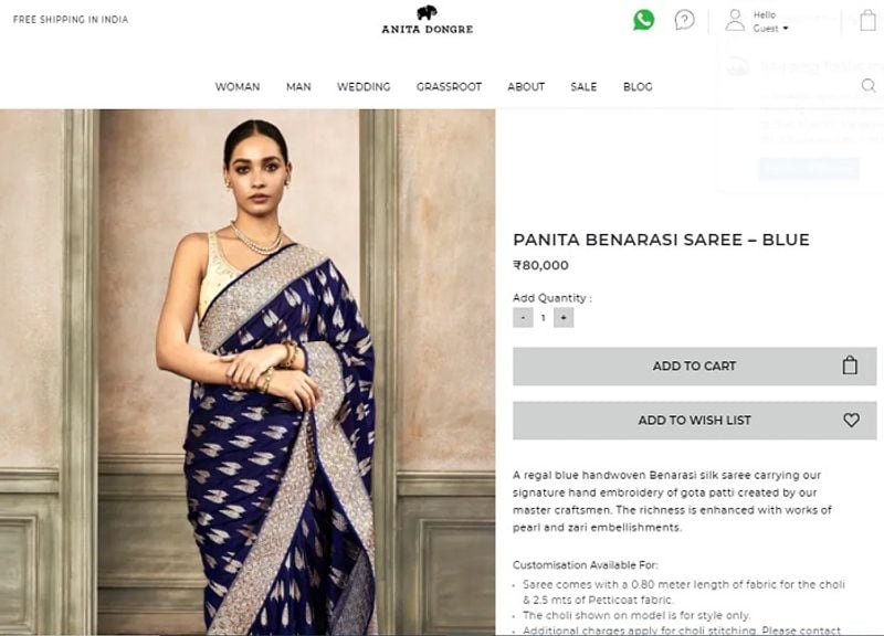 Kajol slays Anita Dongres 80 thousand backless blue Benarasi saree on Durga Ashtami navratri dpl