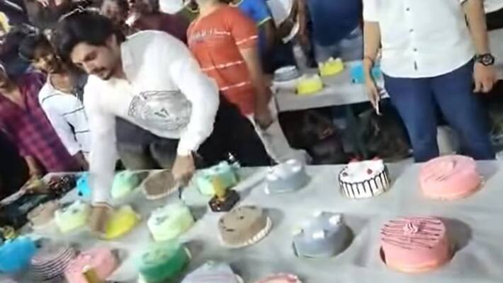 mumbai man cutting 550 cakes on his birthday mumbai man cutting 550 cakes on his birthday