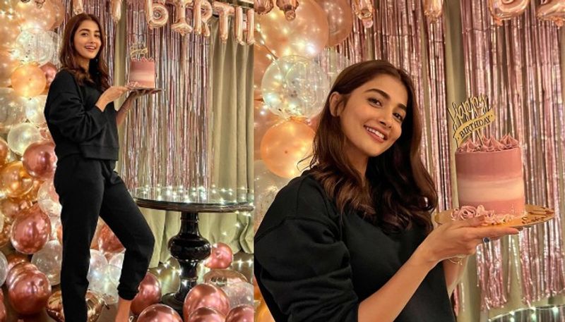 pooja hegde mesmerizing in black wear in her birthday celabration pics viral