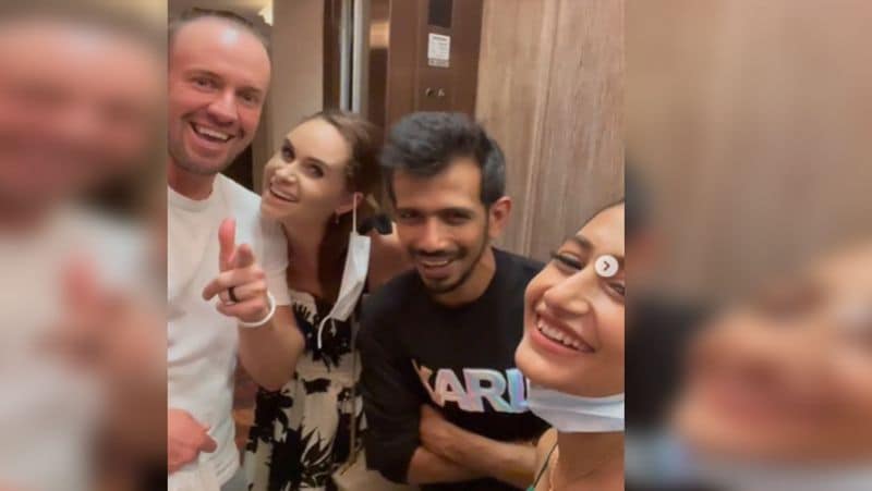 IPL 2021: Yuzvendra Chahal, Dhanashree Verma spent time with AB de Villiers and Danielle, Yuvraj singh trolls them