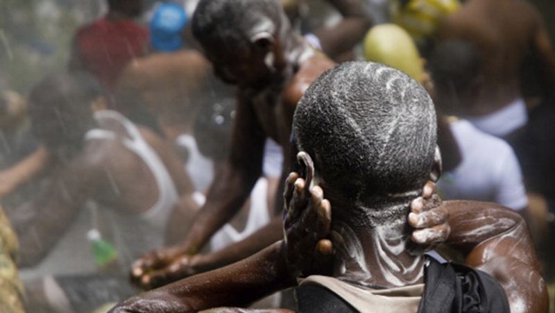Haiti Magic waterfall where blood flows and people bathe naked