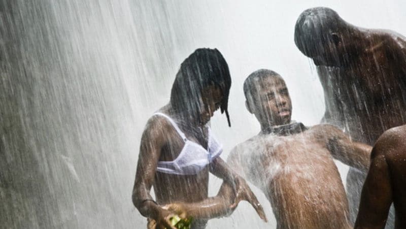 Haiti Magic waterfall where blood flows and people bathe naked