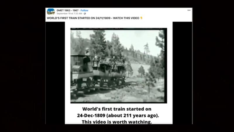 fake picture of the world first steam engine train is going viral