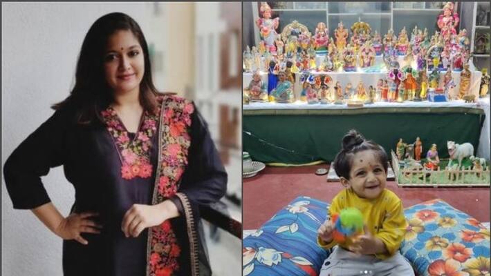 meghna raj sarja shares pictures of son raayan raj sarjas first vijayadashami meghna raj sarja shares pictures of son raayan raj sarjas first vijayadashami
