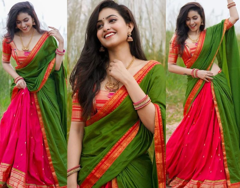 young anchor deepika pilli festive treat sizzles in traditional wear