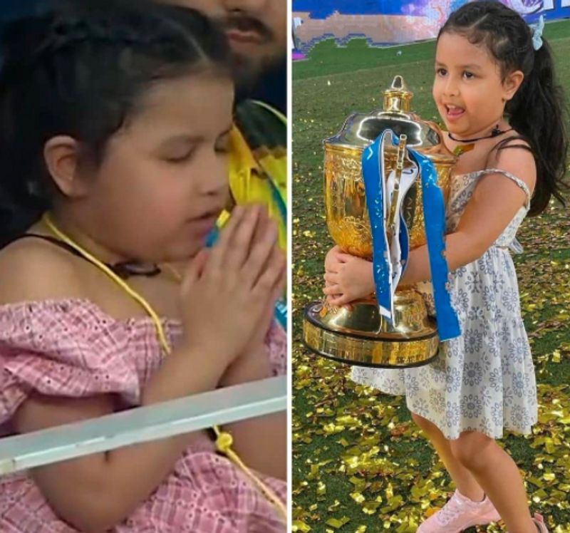 Dhoni Hugging Sakshi After Winning IPL Daughter Ziva lifts the Trophy dpl