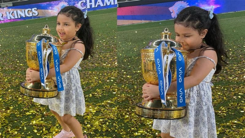 IPL 2021: After Chennai super kings win Dhoni to Suresh raina's daughter celebrated dad's victory