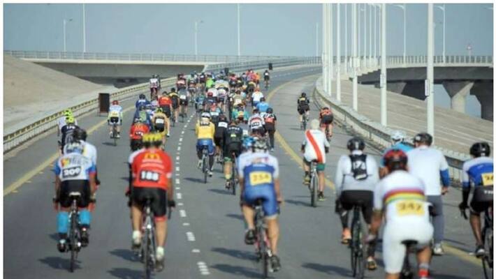 many people arrested for cycling on the Sheikh Jaber Bridge many people arrested for cycling on the Sheikh Jaber Bridge