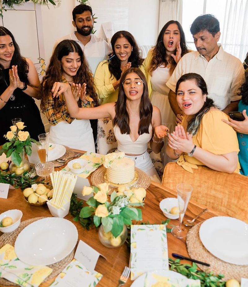 Thalapathy Vijay heroine Actress pooja hegde birthday celebration photos goes viral in internet
