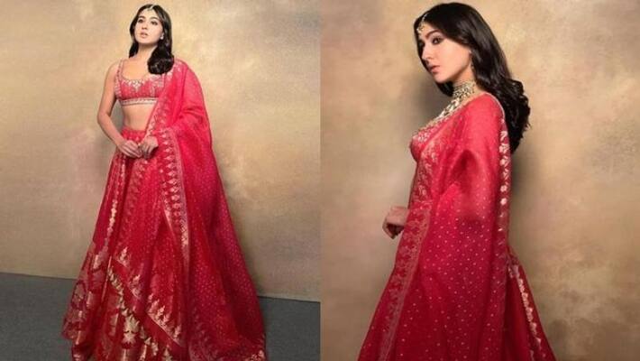 Sara Ali Khan in 1 lakh pink lehenga Sara Ali Khan in 1 lakh pink lehenga