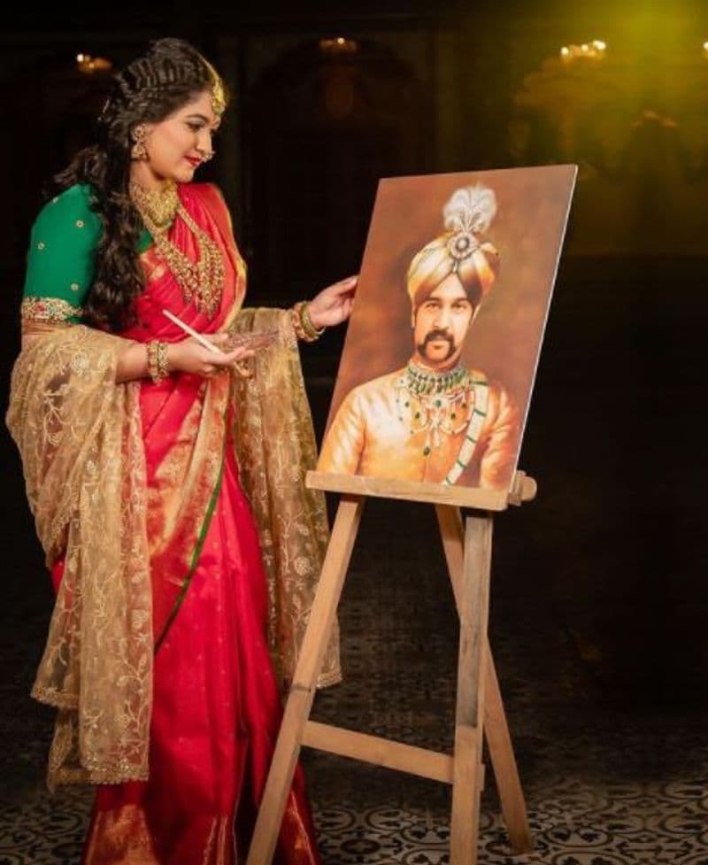 Kannada actress Meghana Raj new photoshoot in Maharani look vcs