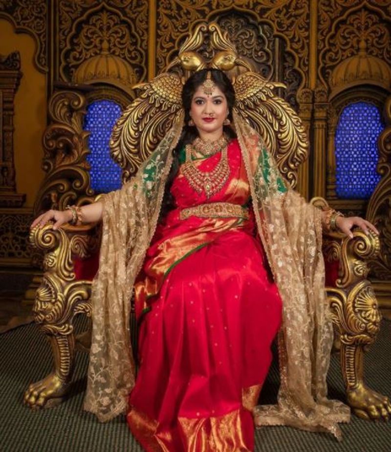 Kannada actress Meghana Raj new photoshoot in Maharani look vcs