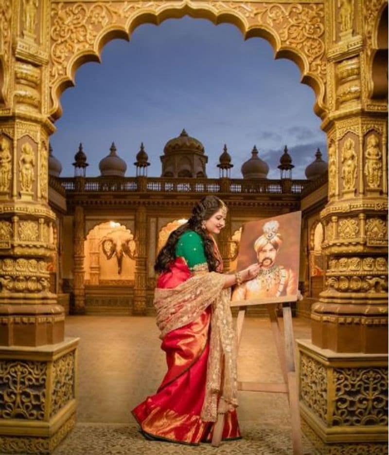 Kannada actress Meghana Raj new photoshoot in Maharani look vcs