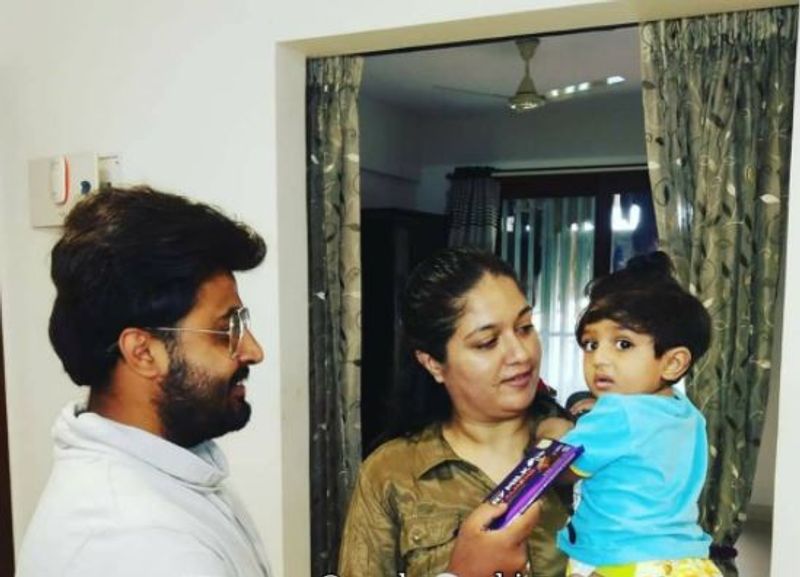 Kannada actress Meghana Raj son Rayaan Raj Sarja celebrates first Dasara habba vcs