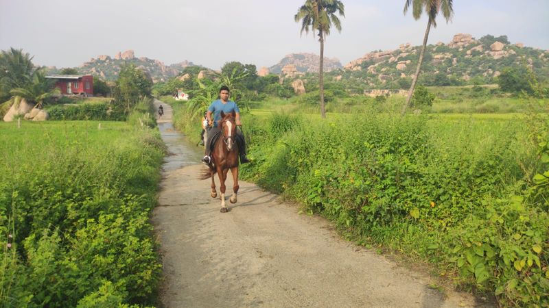 Koppal DC Vikas Kishor Suralkar Visits to Gangavati on Horse Riding grg
