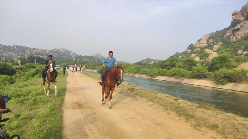 Koppal DC Vikas Kishor Suralkar Visits to Gangavati on Horse Riding grg