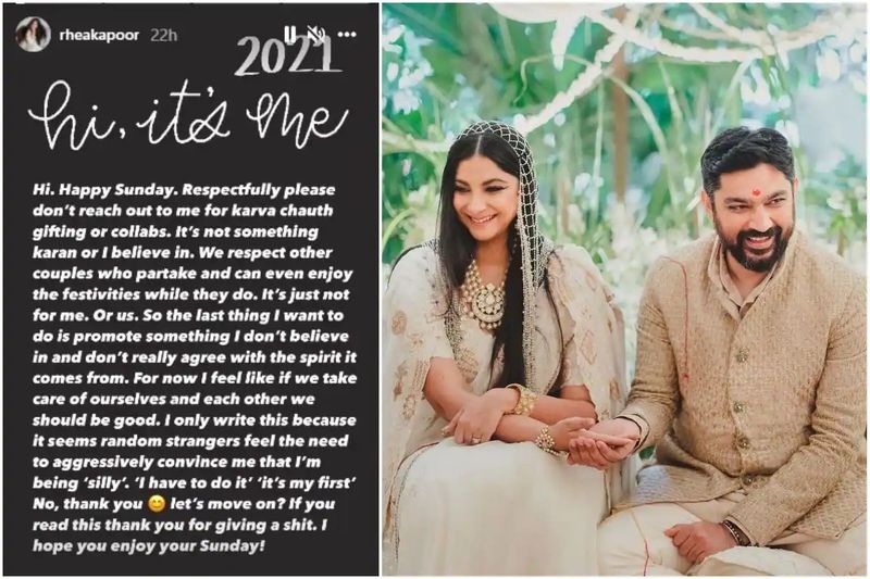 Sonam Kapoor's sister Rhea Kapoor refuses to celebrate Karwa Chauth; read her post RCB