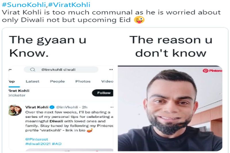 virat kohli trolled on twitter for offering tips on diwali celebration