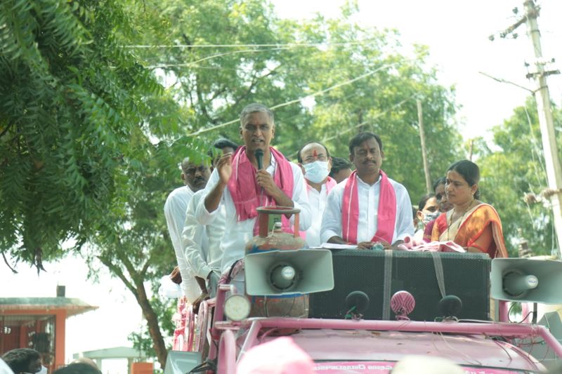 minister harish rao election campaign at huzurabad bypoll