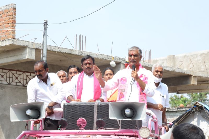 minister harish rao election campaign at huzurabad bypoll