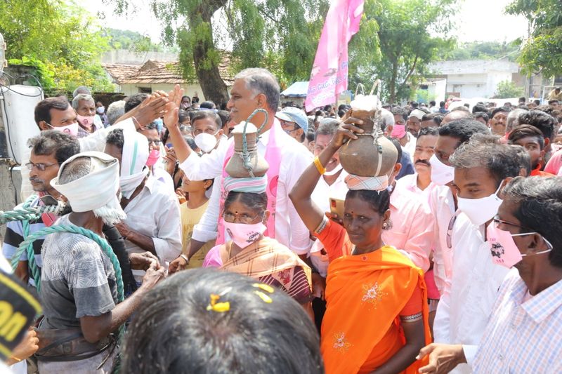 minister harish rao election campaign at huzurabad bypoll