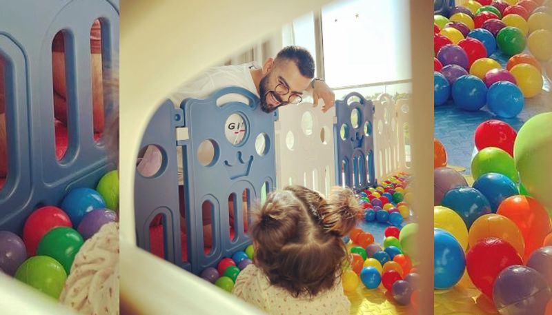 T20 World cup 2021 Anushka sharma share adorable aughter Vamika and virat kohli pic in social media ckm