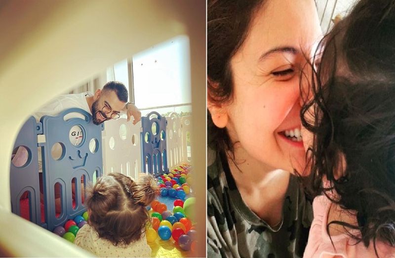 T20 World cup 2021 Anushka sharma share adorable aughter Vamika and virat kohli pic in social media ckm
