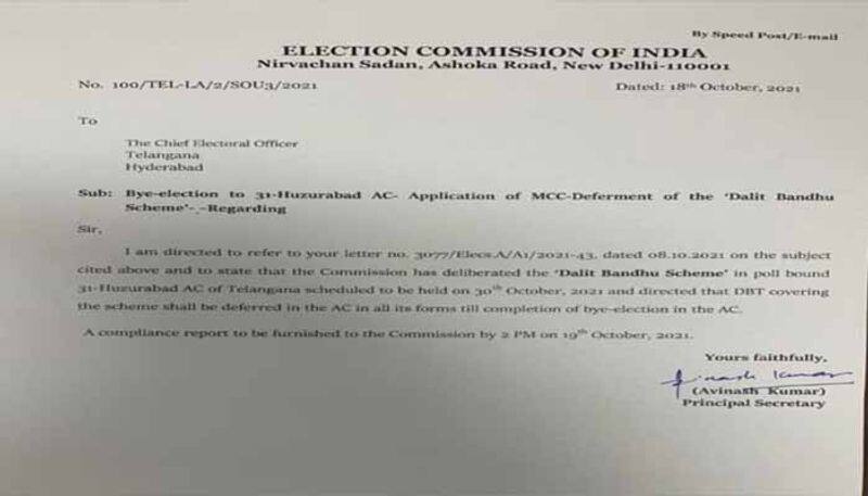 Election commission stopped Dalitha Bandhu in Huzurabad