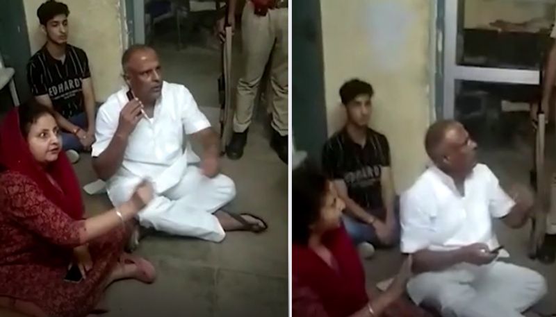 Rajasthan congress female MLA protest at police station along with her husband