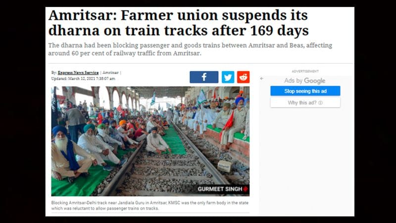 Fake News Farmers stop 200 trains during protests on October 18
