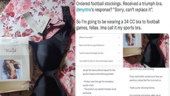 Man Receives women bra Instead Football Stockings in e commerce online shoping ckm Man Receives women bra Instead Football Stockings in e commerce online shoping ckm
