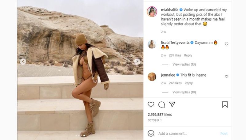 Mia Khalifa's latest pictures are on fire; former porn star flaunts her washboard abs (Pictures Inside) RCB