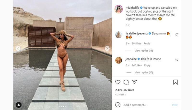 Mia Khalifa's latest pictures are on fire; former porn star flaunts her washboard abs (Pictures Inside) RCB