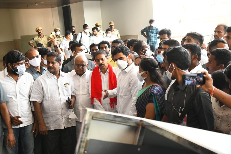 CPI Leader Ramakrishna Inspected TDP Head Office in Mangalagiri