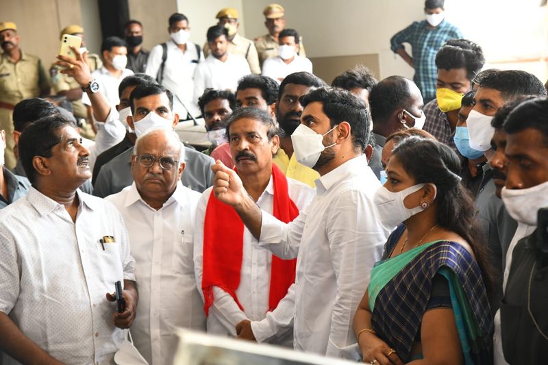 CPI Leader Ramakrishna Inspected TDP Head Office in Mangalagiri