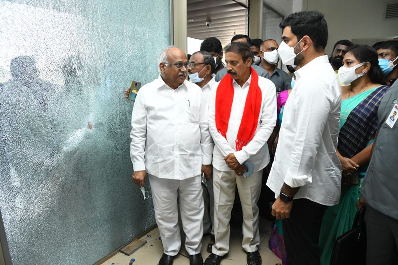 CPI Leader Ramakrishna Inspected TDP Head Office in Mangalagiri