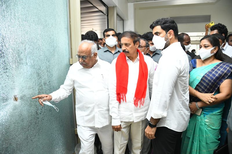 CPI Leader Ramakrishna Inspected TDP Head Office in Mangalagiri