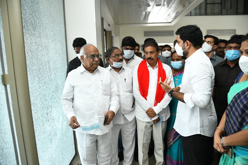 CPI Leader Ramakrishna Inspected TDP Head Office in Mangalagiri