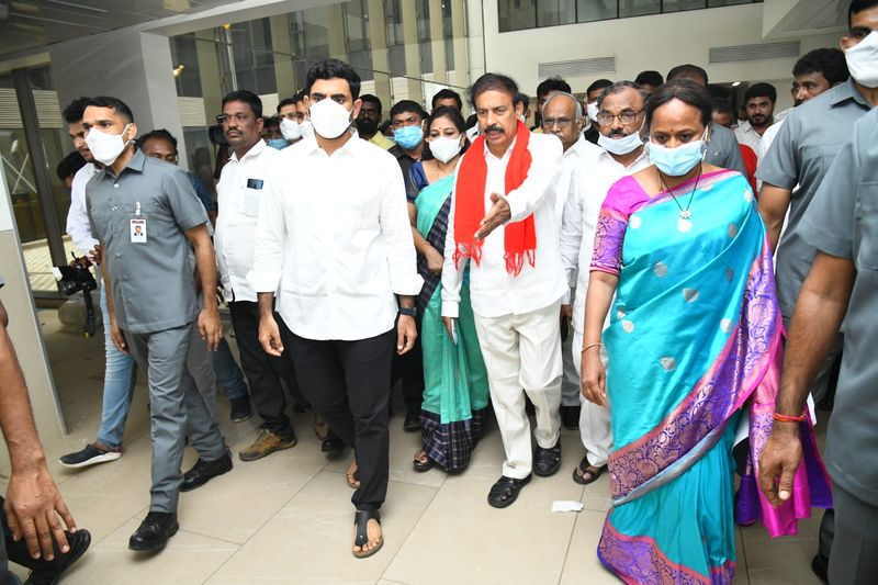CPI Leader Ramakrishna Inspected TDP Head Office in Mangalagiri