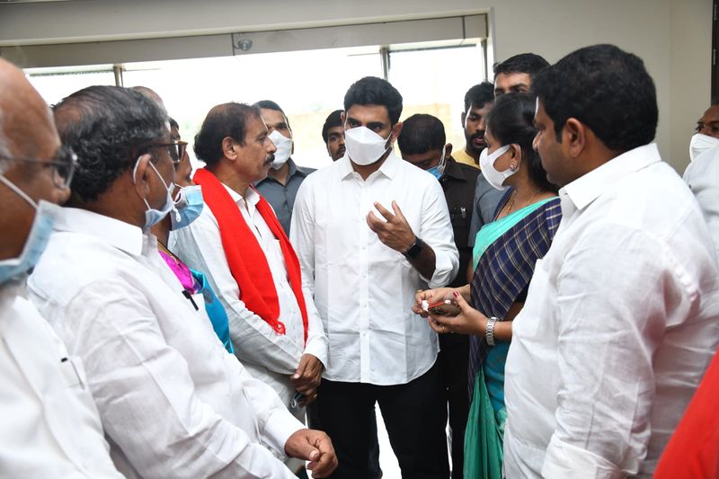 CPI Leader Ramakrishna Inspected TDP Head Office in Mangalagiri