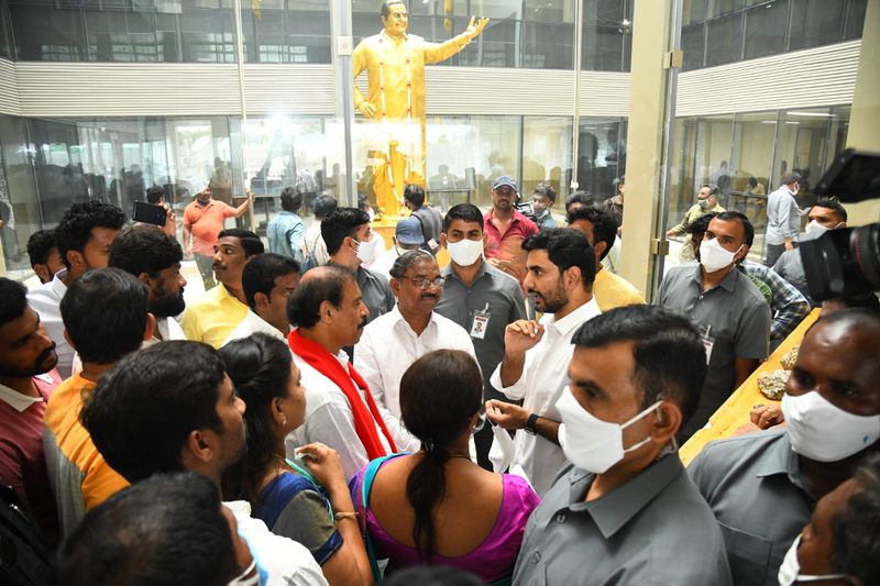 CPI Leader Ramakrishna Inspected TDP Head Office in Mangalagiri