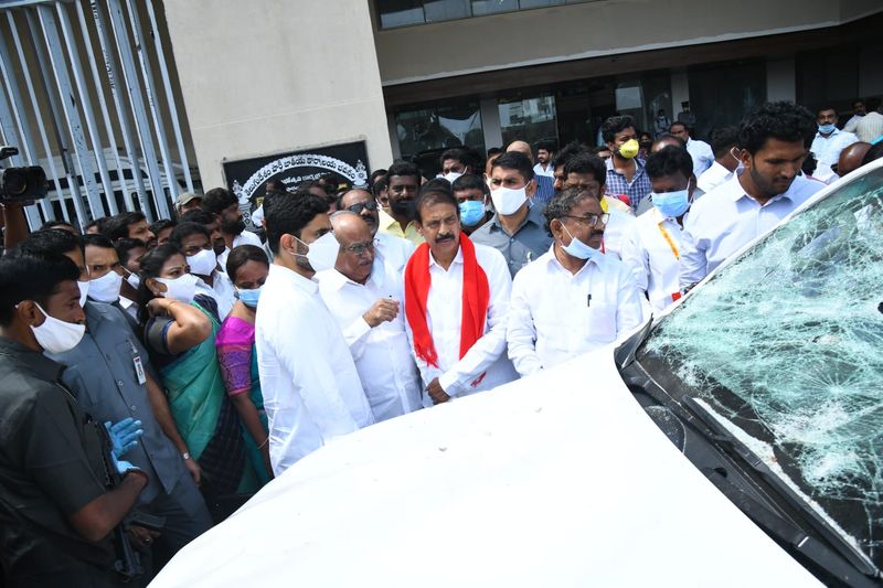 CPI Leader Ramakrishna Inspected TDP Head Office in Mangalagiri