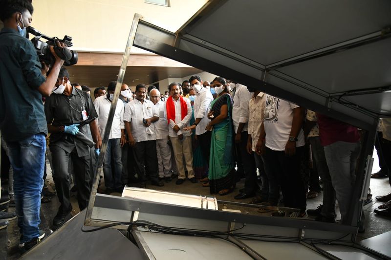 CPI Leader Ramakrishna Inspected TDP Head Office in Mangalagiri