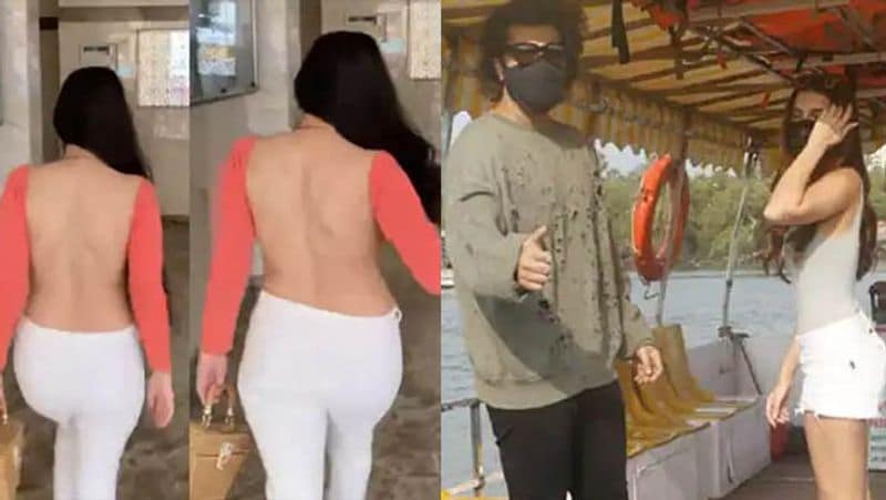arjun kapoor spotted with tara sutaria and urfi javed seen wearing backless top