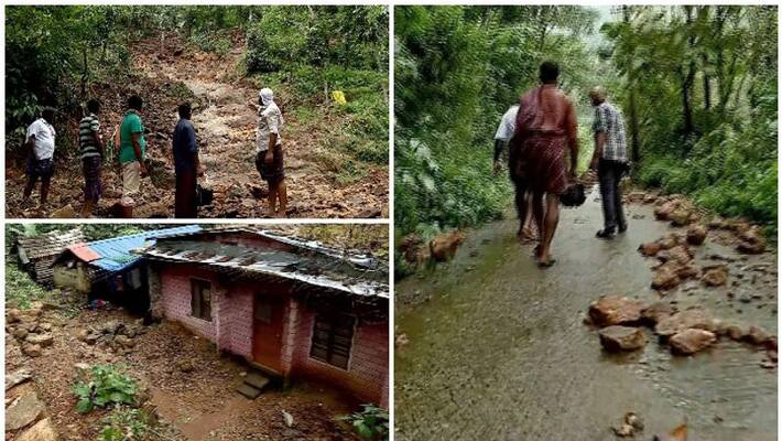 Road destroyed at azhangad in kokkayar due to landslide Road destroyed at azhangad in kokkayar due to landslide