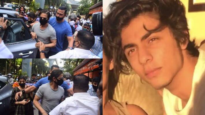 actor shahrukh khan meet his son aryan khan in arthur jail actor shahrukh khan meet his son aryan khan in arthur jail