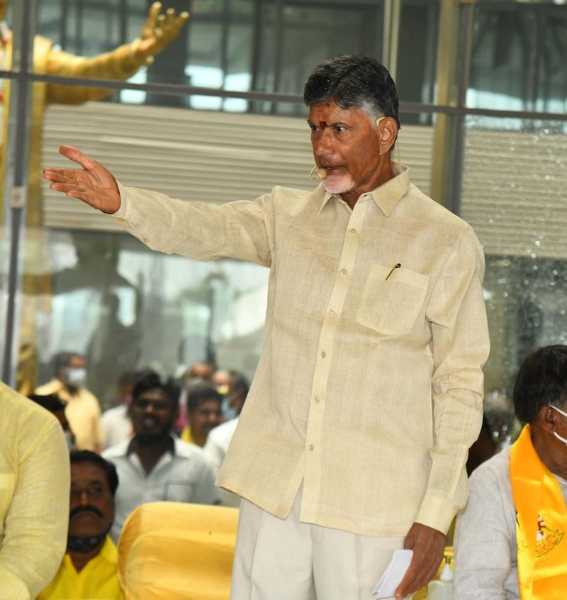Chandrababu 30 hour Protest Begins At TDP head Office at mangalagiri