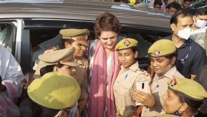 Priyanka Gandhi Says UP CM plans to take action against policewomen who clicked photo with me Priyanka Gandhi Says UP CM plans to take action against policewomen who clicked photo with me